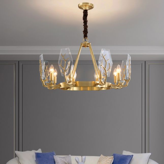 Deer Antler Metal Chandelier Light Fixture Vintage Living Room Chandelier Pendant Light