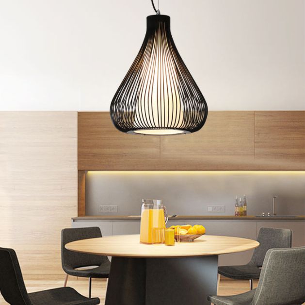 Forma de cebolla colgante colgante de estilo moderno accesorio de iluminación colgante de metal para comedor