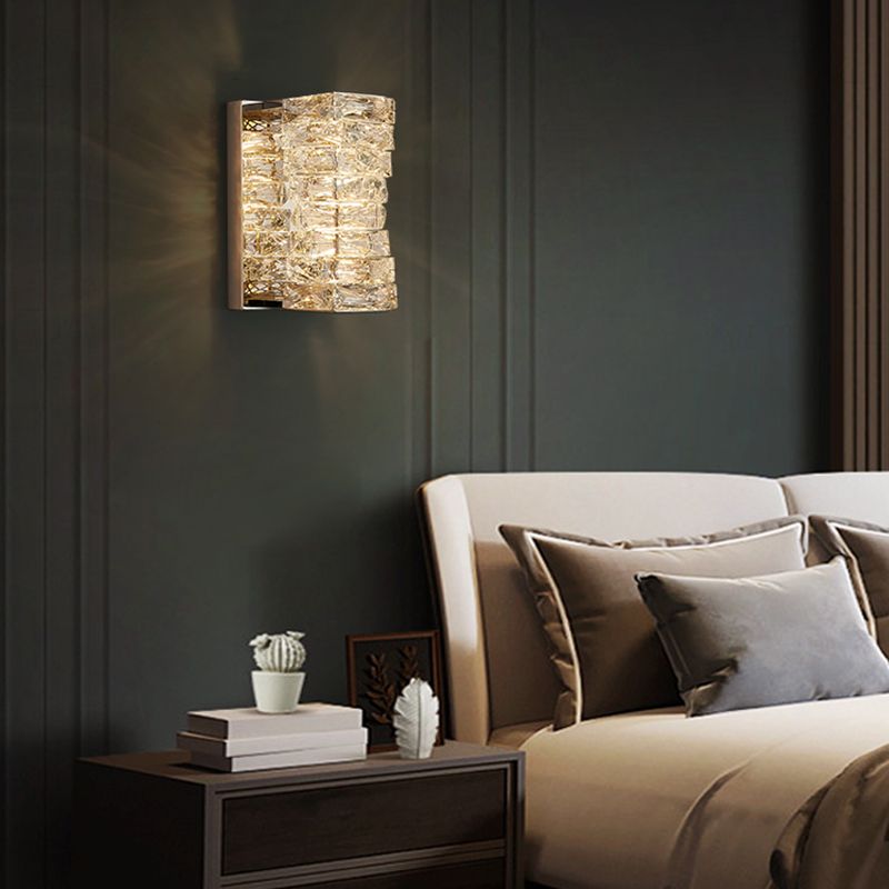 Luz de pared cuadriculada de pared de pared de cristal contemporánea para sala de estar para sala de estar