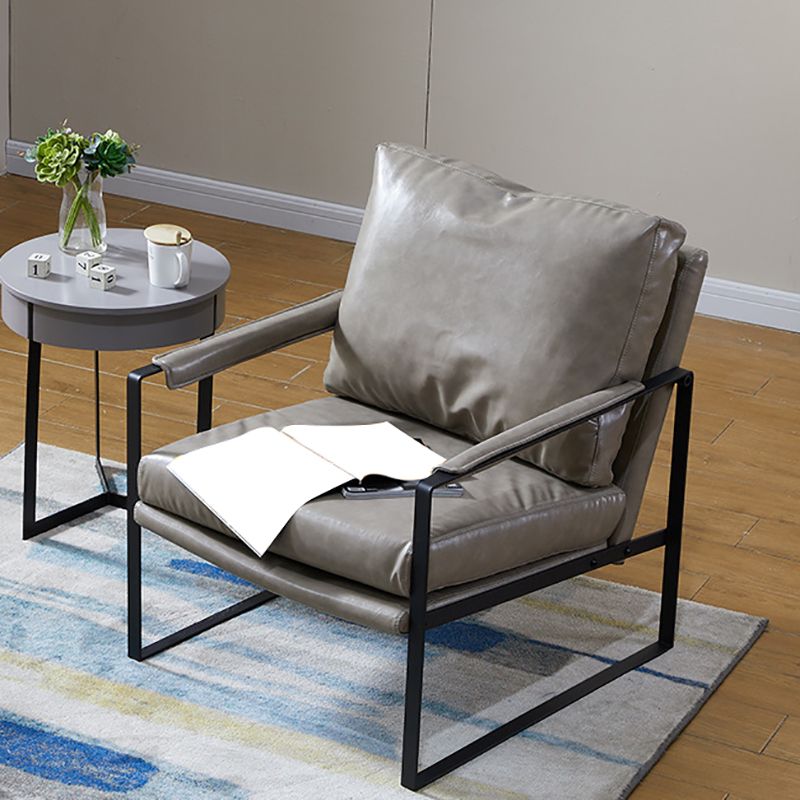 Arms Included Arm Chair Metal Frame Chair with Pillow Back for Living Room, 28.34" Wide