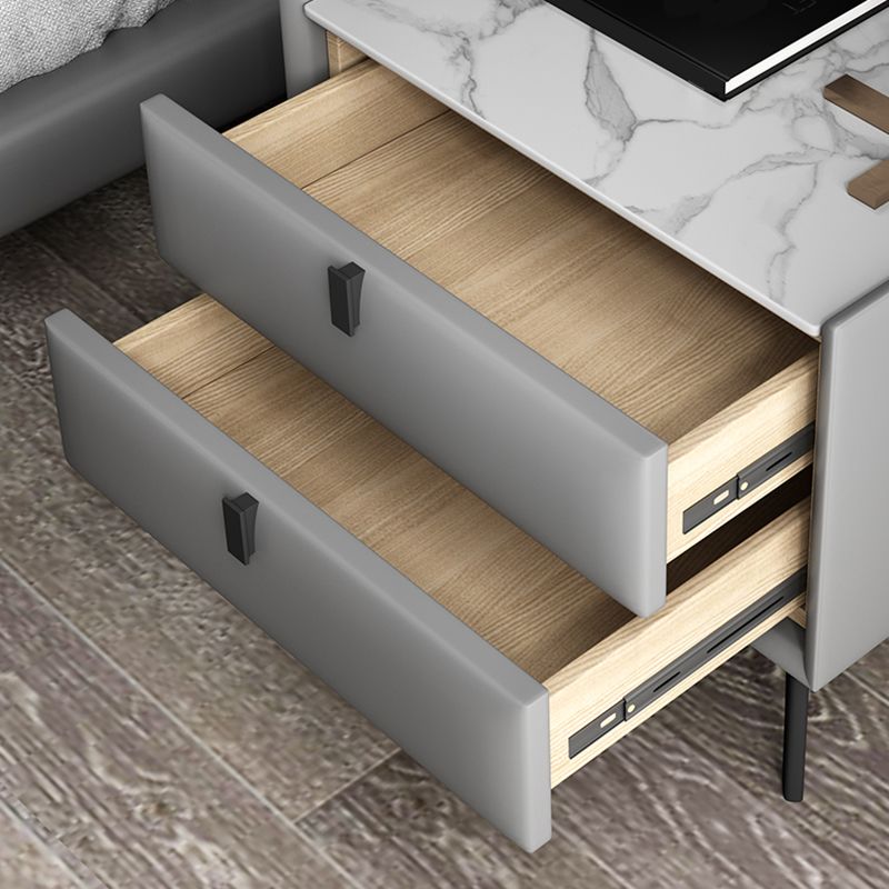 Contemporary Solid Wood Nightstand 18.5" Tall 2 - Drawer Nightstand