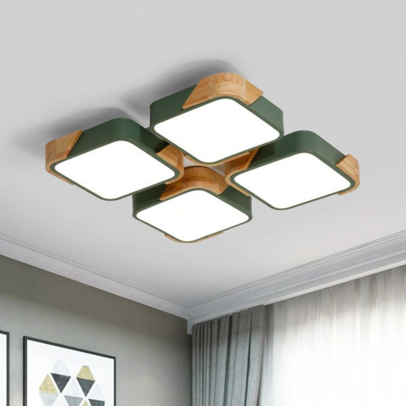 Rectángulo de empalme nórdico de vaciado de luz de techo de techo de luz de techo LED de iluminación de montaje de LED