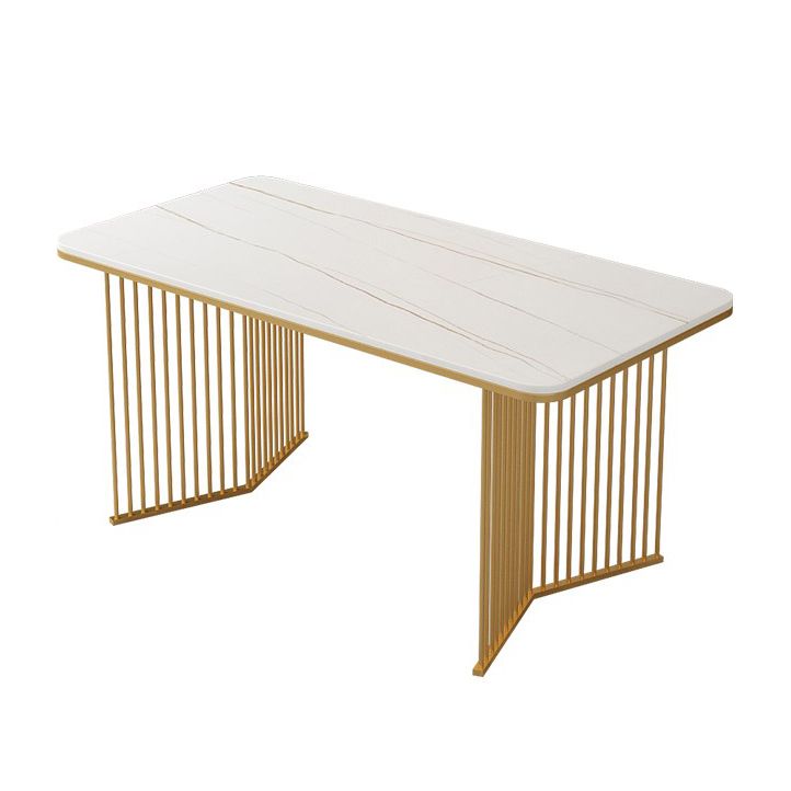 Sintered Stone Dining Table Traditional Luxury Gold Frame Table
