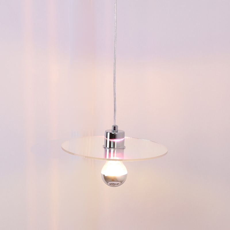 Circle Shape Hanging Lighting Modern Style Metal 1 Light Hanging Lamp for Bedside