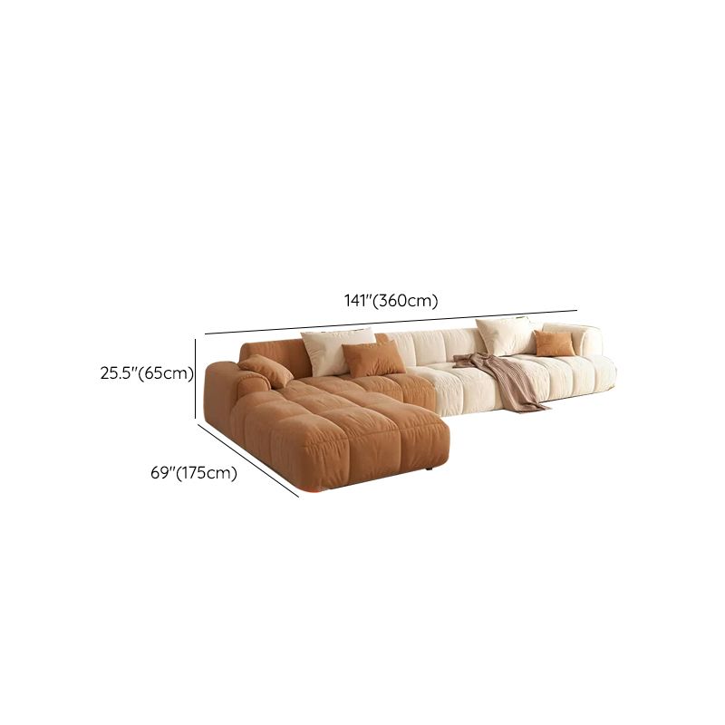 25.6" H Scandinavian Sectional Sofa L-Shape Fabric Sectional