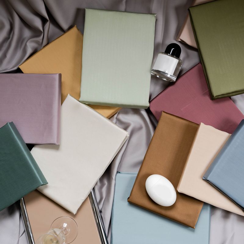 Bed Sheet Solid Color Breathable Non-pilling Skin-friendly Bed Sheet Set