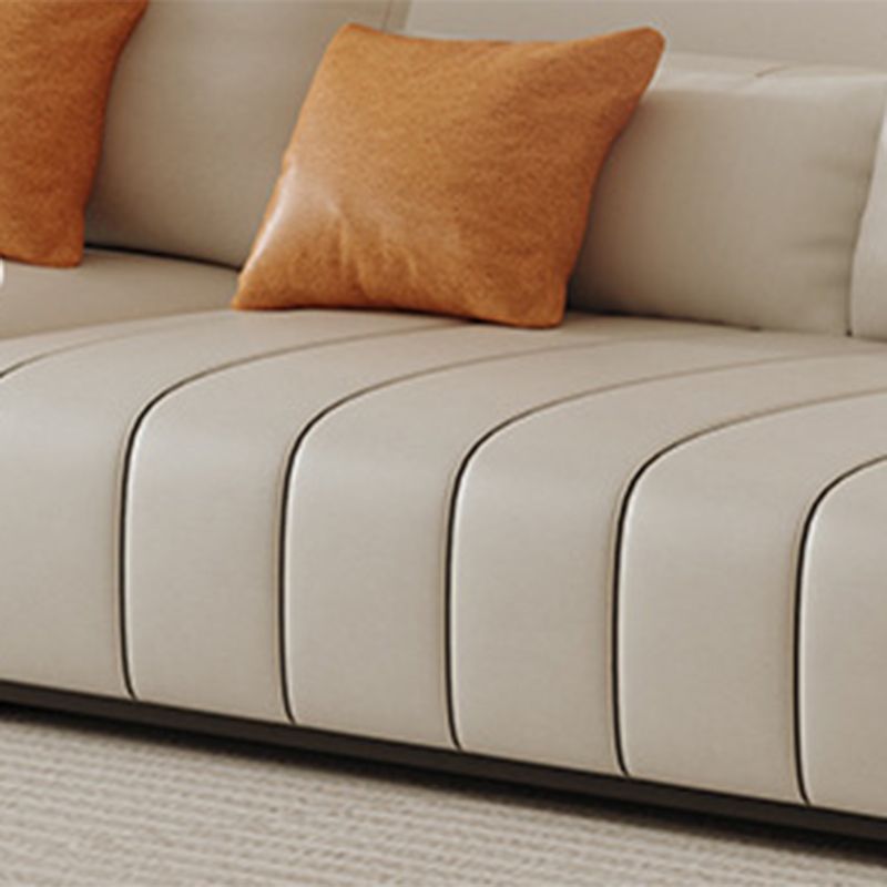 Contemporary Faux Leather Living Room Square Arm Standard Seating