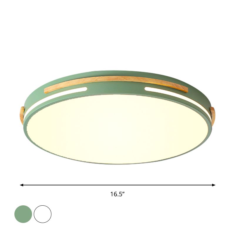 White/Green Round Flush Mount Lighting Simplicity LED Acrylic Flush Light Fixture for Living Room