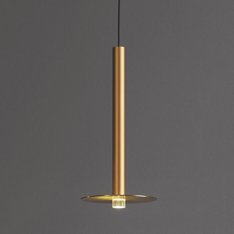 Gouden afwerking lineaire ophanging licht postmodern 1 lamp metalen hanger voor eetkamer