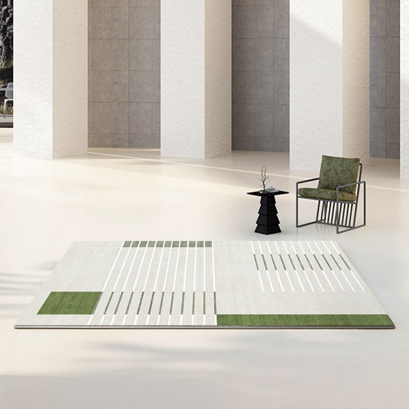 Green Modern Rug Polyester Color Piece Rug Washable Area Rug for Living Room