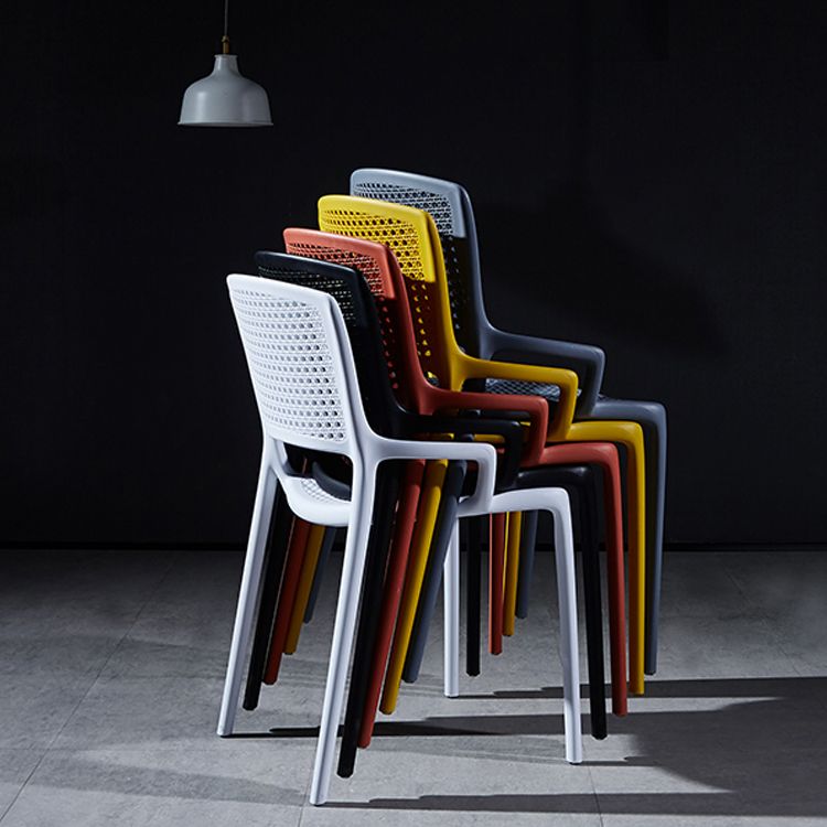 Contemporary Side Plastic Dining Room Chair Open Back Dining Side Chair for Home Use