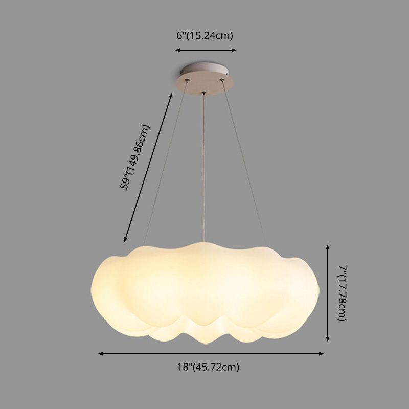 White Cloud Pendant Light LED Acrylic Ceiling Suspension Lamp for Bedroom