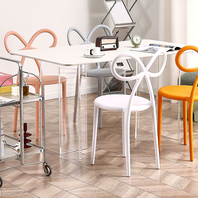 Modern Style Dining Chair Armless Dining Chairs with Plastic Legs for Kitchen