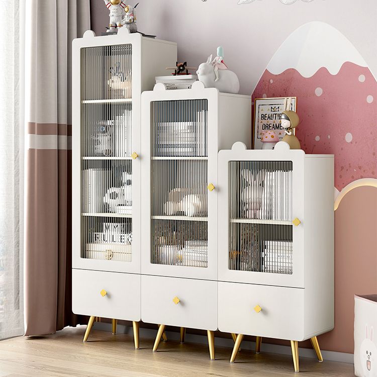 Contemporary Bookcase Closed Back Vertical Shelf Bookcase with Drawer Storage