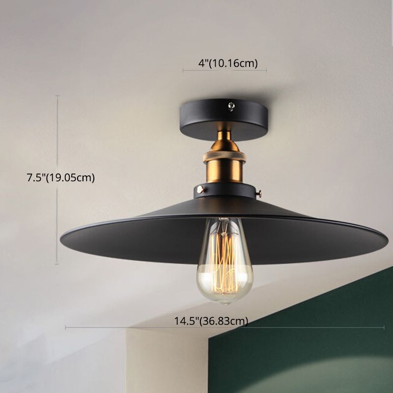 Lampada da soffitto industriale in metallo leggero con bordi smerigliati 1