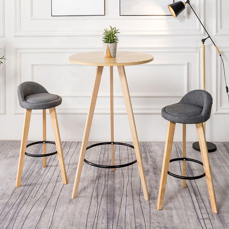 1/3 Pieces Modern Style Solid Wood Round Pub Table with High Stools