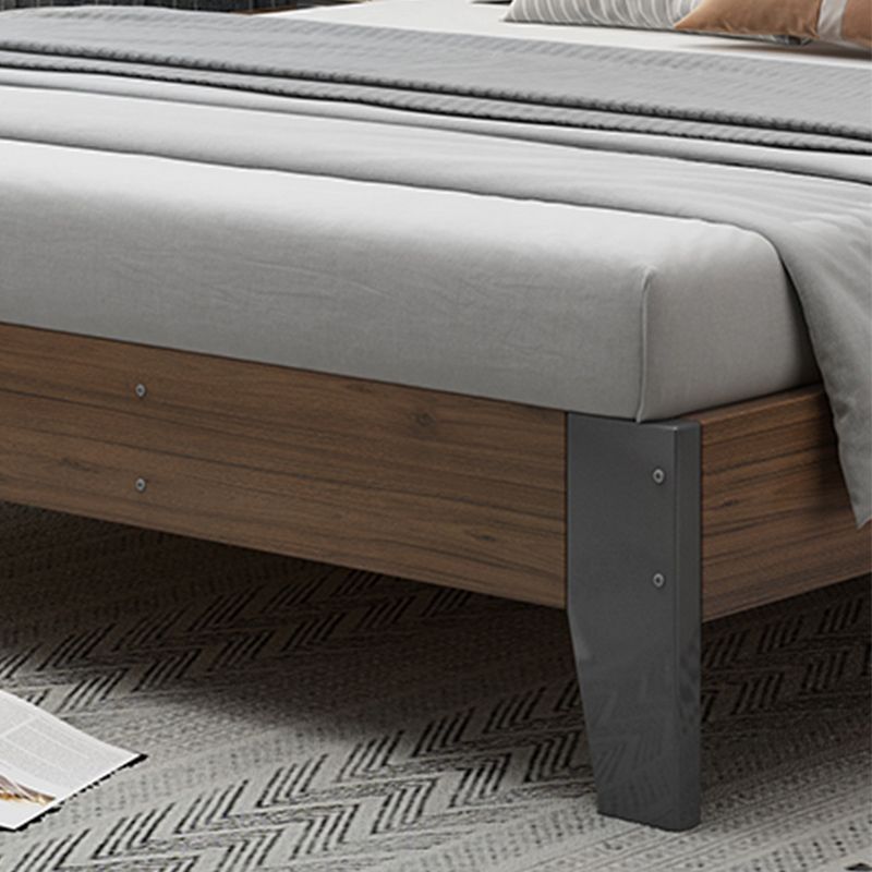 Modern Panel Wood Standard Bed with Rectangular Headboard for Bedroom