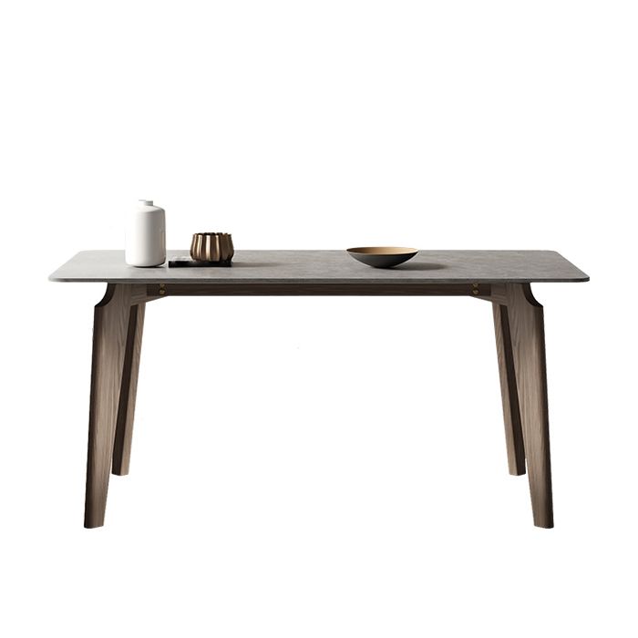 Modern Rectangle Counter Dining Table Brown Wood Finish Legs Dining Table