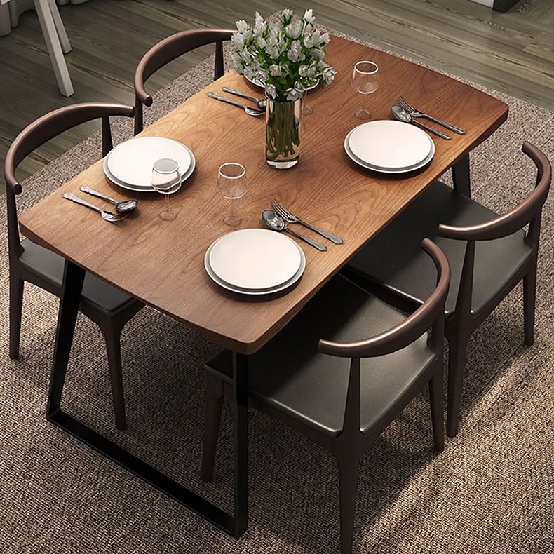 Industrial 1/5 pieces Dinette Set Solid Wood Dining Table with Chairs