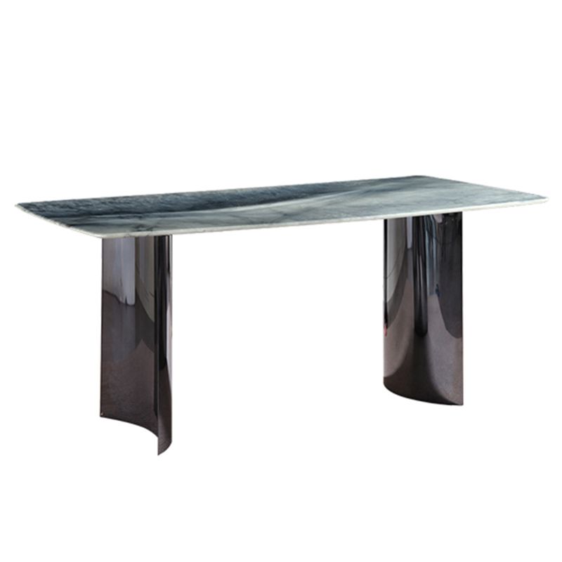 Modern Dining Set 1/5/7 Pcs Rectangle Marble Dining Table with Armless Chairs