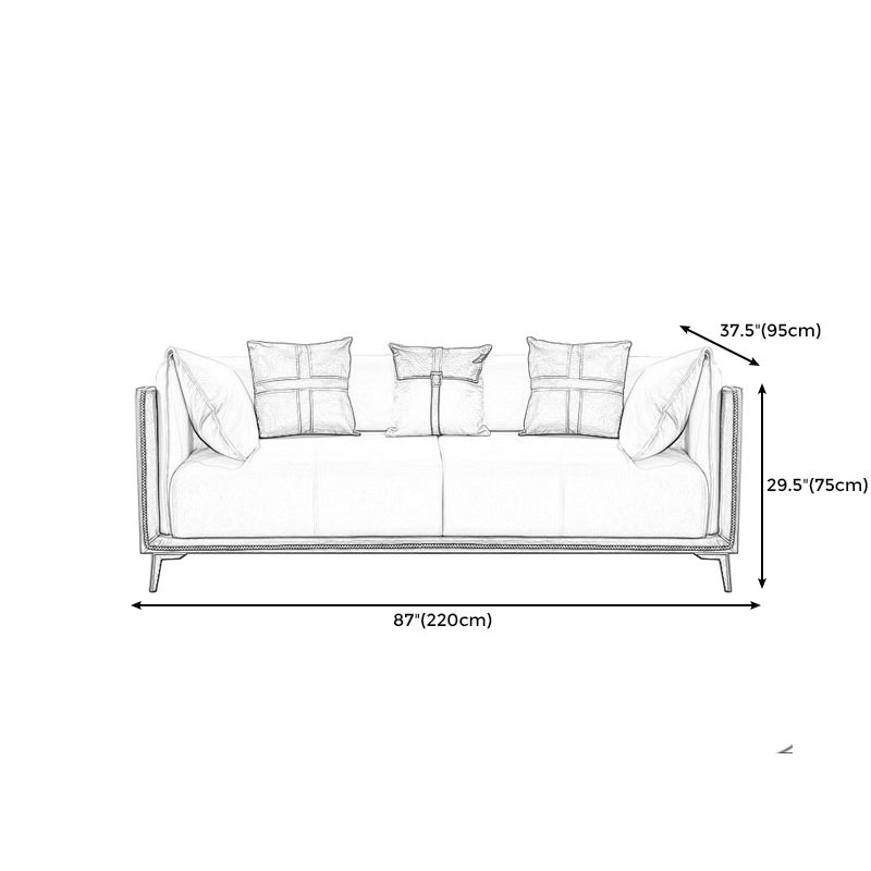 Stain-Resistant Faux Leather Sofa/Sectional with Pillowed Back Cushions for Living Room