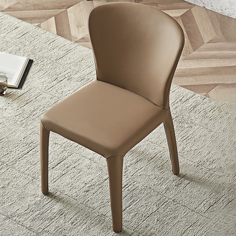 Modern Indoor Armless Dining Chair Faux Leather Side Chair for Home