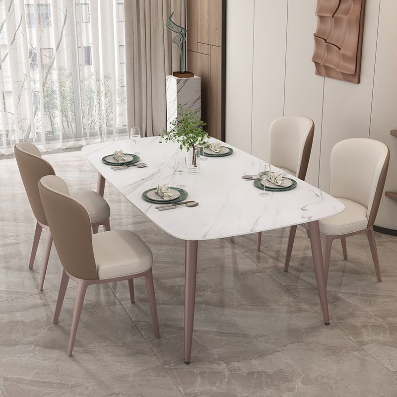 1/4/5/7 Pieces Dining Chairs Set  Dining Table Set with Sintered Stone Top