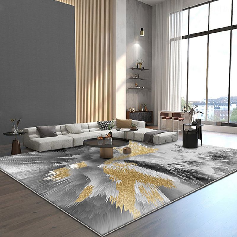 Reclaimed Splash Ink Carpet Polyester Indoor Carpet Stain Resistant Area Rug for Living Room