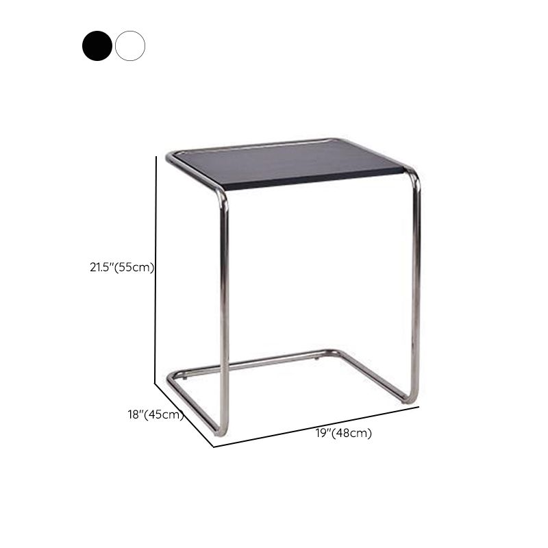 Modernistic Corner Table Wooden Rectangular Top C Base Side Table