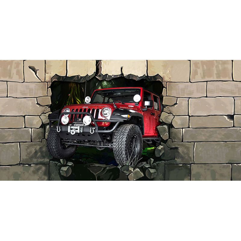 Illustration 3D Car Mural Extra Large Wall Art for Bar, Personalized Size Available