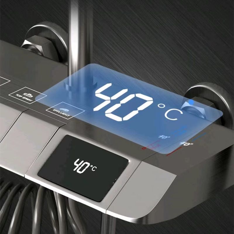 Bathroom Shower System Square Handheld Shower Head Wall Mounted Shower Trim