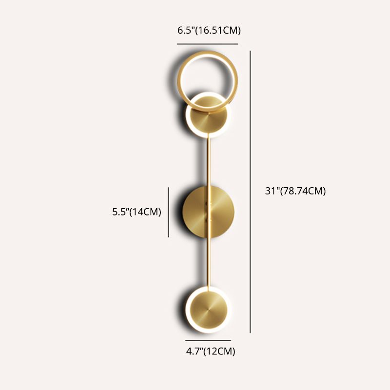 Modern Luxury Style Round Wall Mounted Light Fixture Metal Wall Sconce Lighting for Bedroom