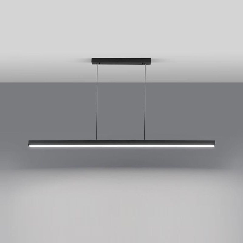 Strip Shape Island Lamp 1-Light LED Island Hanging Lamp with Acrylic Shade for Dining Room