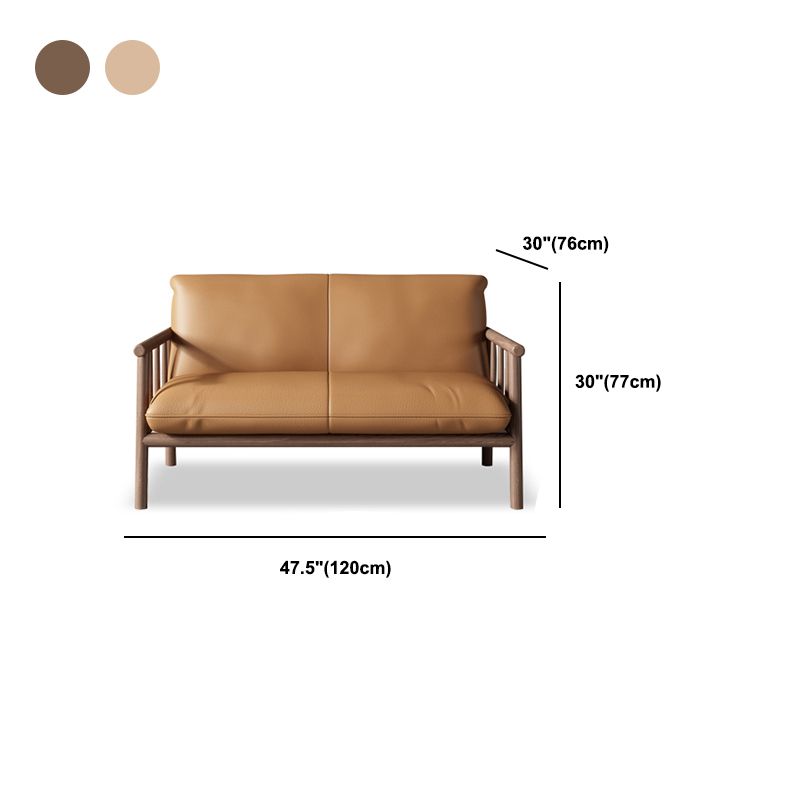 Modern Faux Leather Modern Sofa Square Arm 29 "W Tight Back Sofa