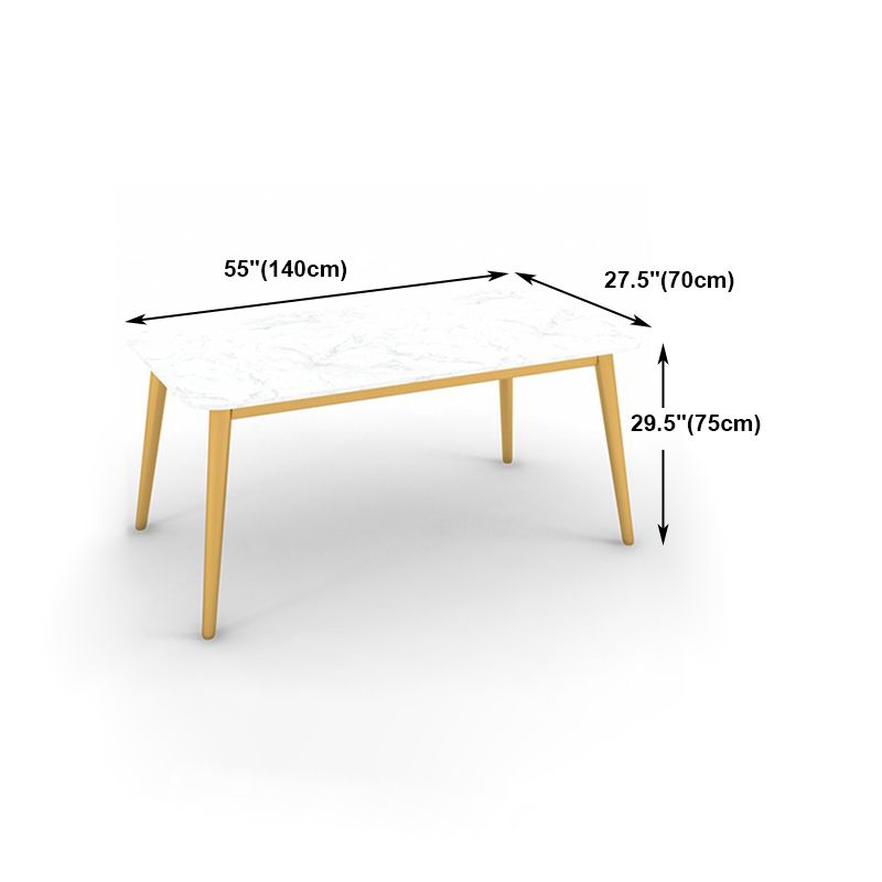 Glam Style 1/4/5 Pieces Dining Set White-gold Table Kitchen Set for Dining Room