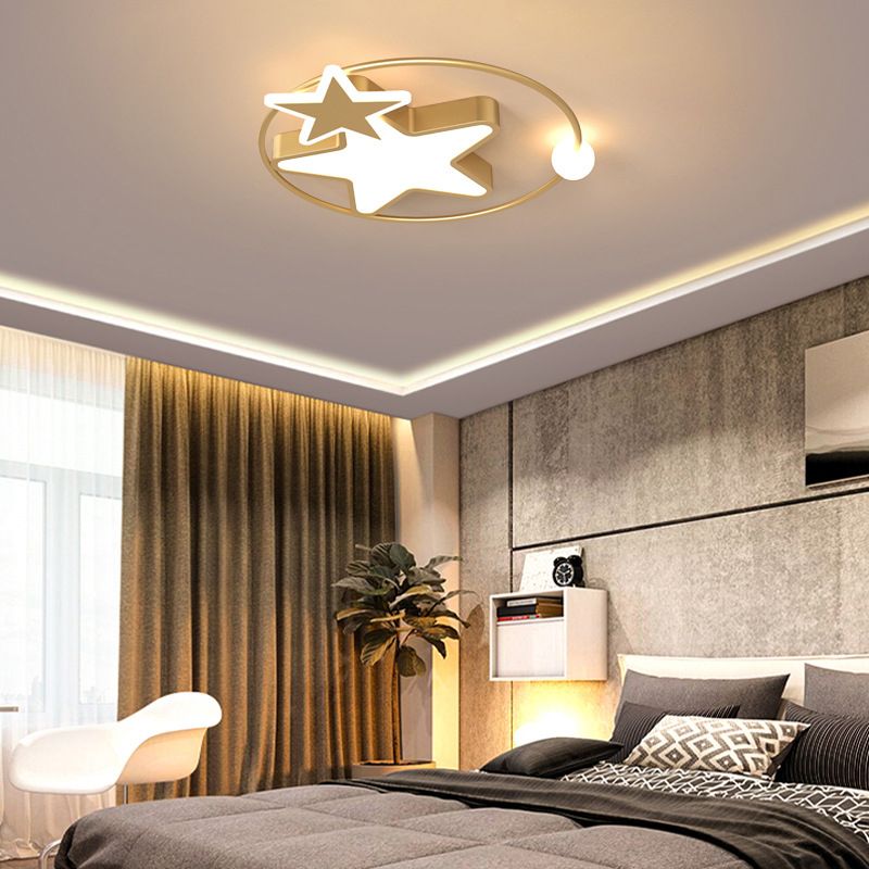 Plafonnier LED en forme d'étoiles en acrylique, Protection des yeux, lampe encastrée en aluminium de Style moderne pour chambre d'enfant