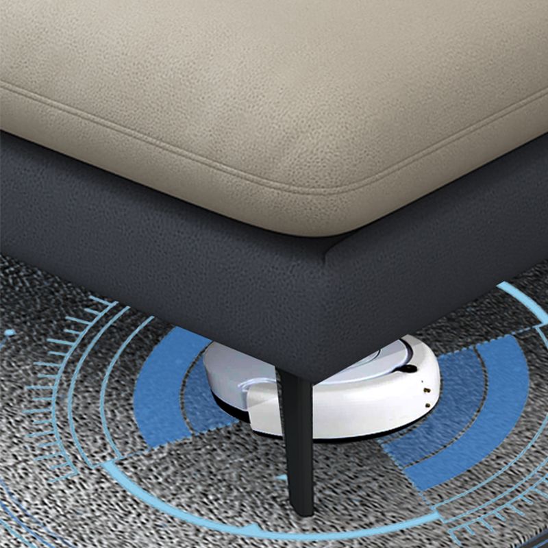 4-Seater L-Shape Sectional with Pillows Back and Slopped Arms