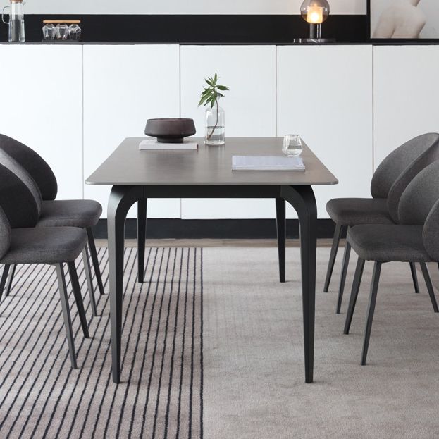 Industrial Grey Table for Restaurant Dining Table with Meal Base and 4 Legs