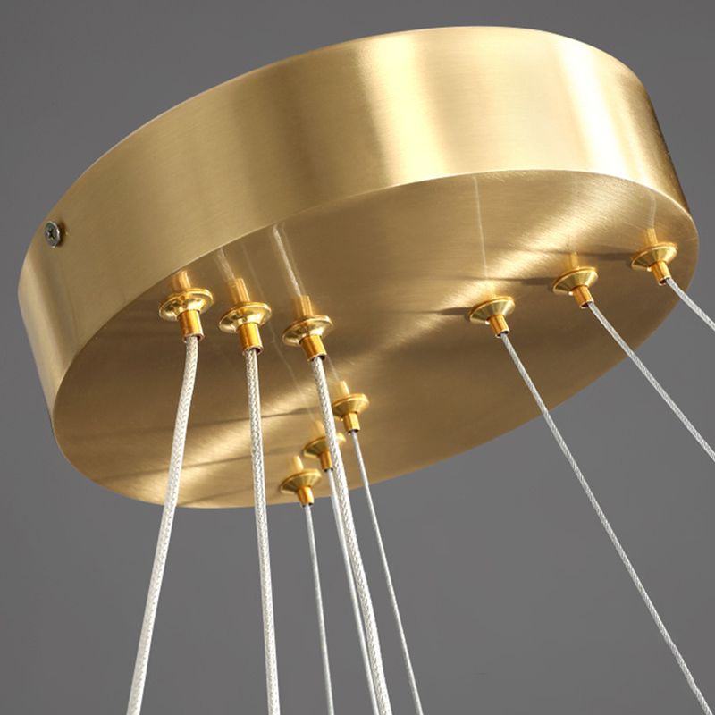 Lampadante a pendente di lusso di lusso a luce contemporanea lampadario circolare leggera per soggiorno