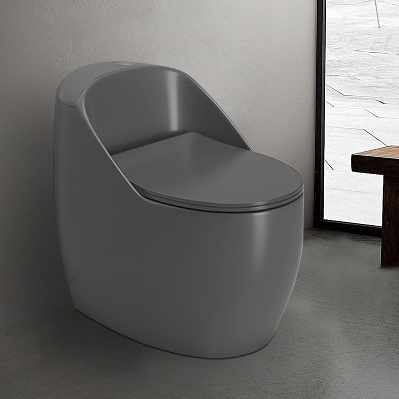 1-Piece Round Toilet Bowl 1.2 GPF Siphon Jet Flush Toilet for Bathroom