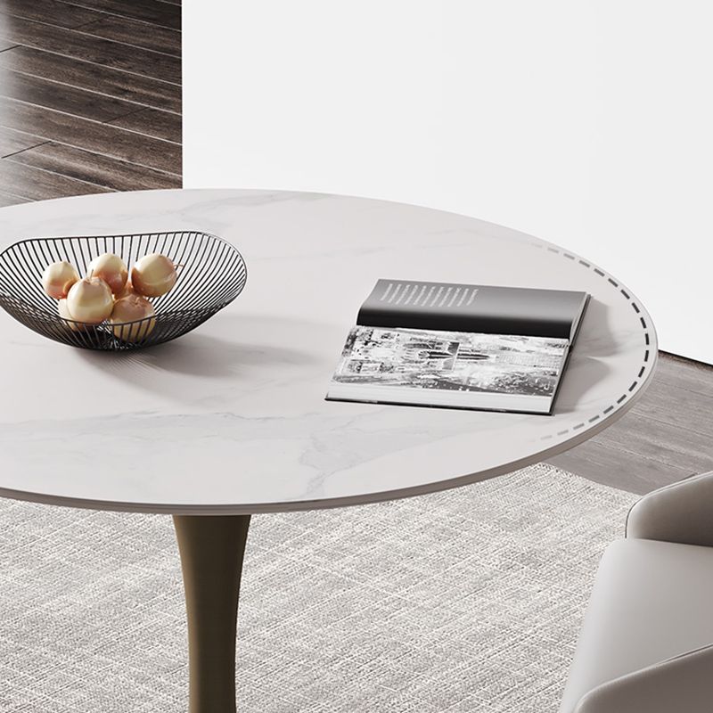 Glam Round Dining Set 1/2/3 Pcs Sintered Stone Dining Table with Armless Chairs