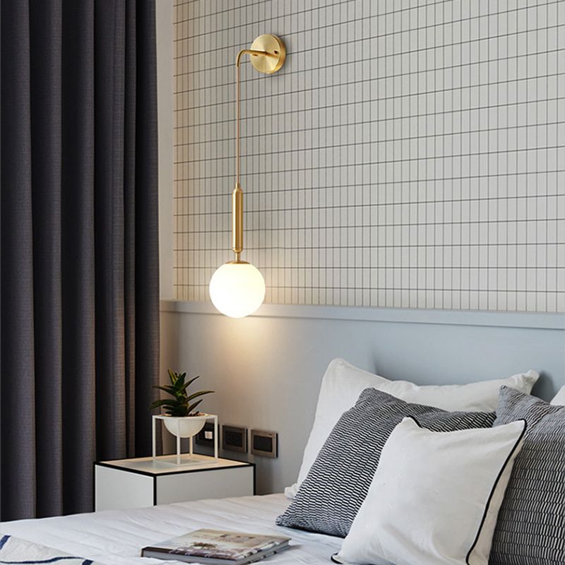 Sphere Shape Glass Wall Light Fixture Modern Style Wall Lamp for Dining Room