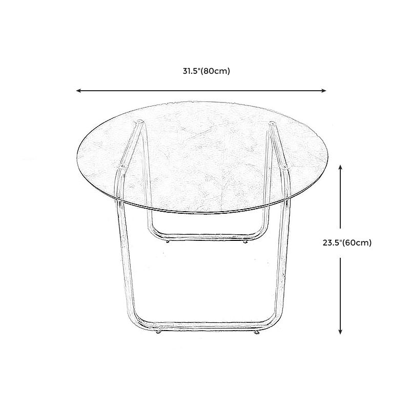 Tempered Glass Top Coffee Table Chrome Finish Sled Base Cocktail Table