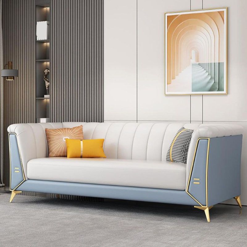 30.7" H Contemporary Faux Leather Tuxedo Sofa for Living Room