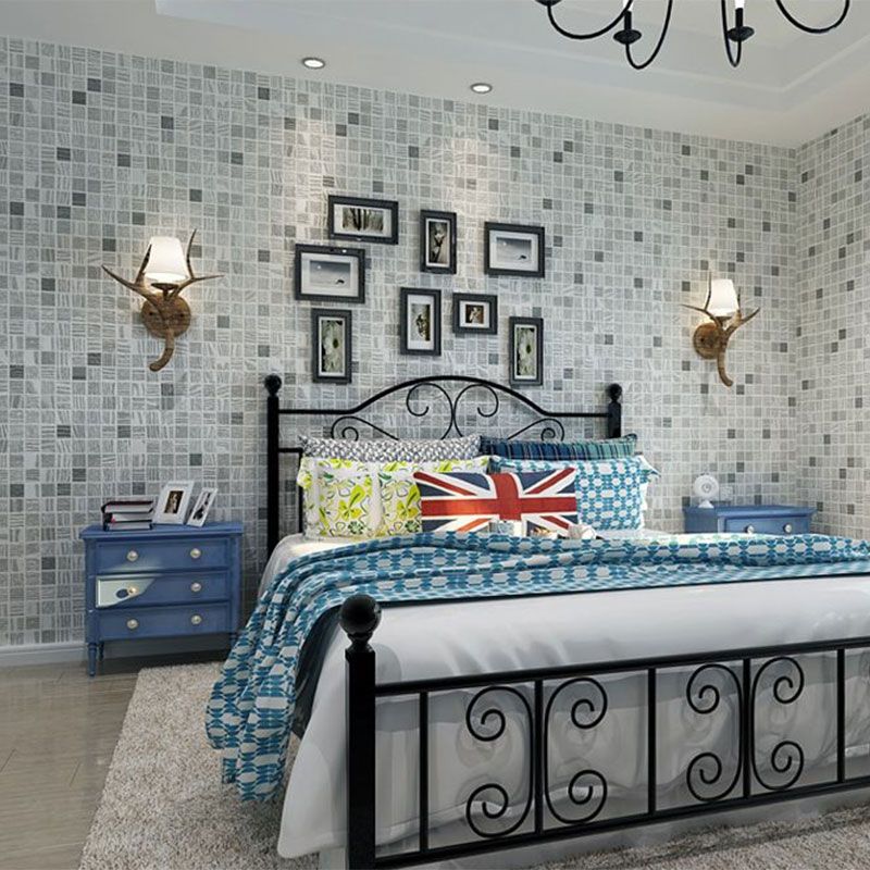 Mediterranean Wall Decor Mosaic Non-Pasted Wallpaper, 20.5 in x 33 ft