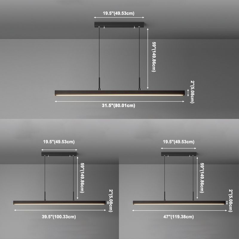 Moderno Led Light Light Light Comedor Lámpara colgante de rectángulo simple