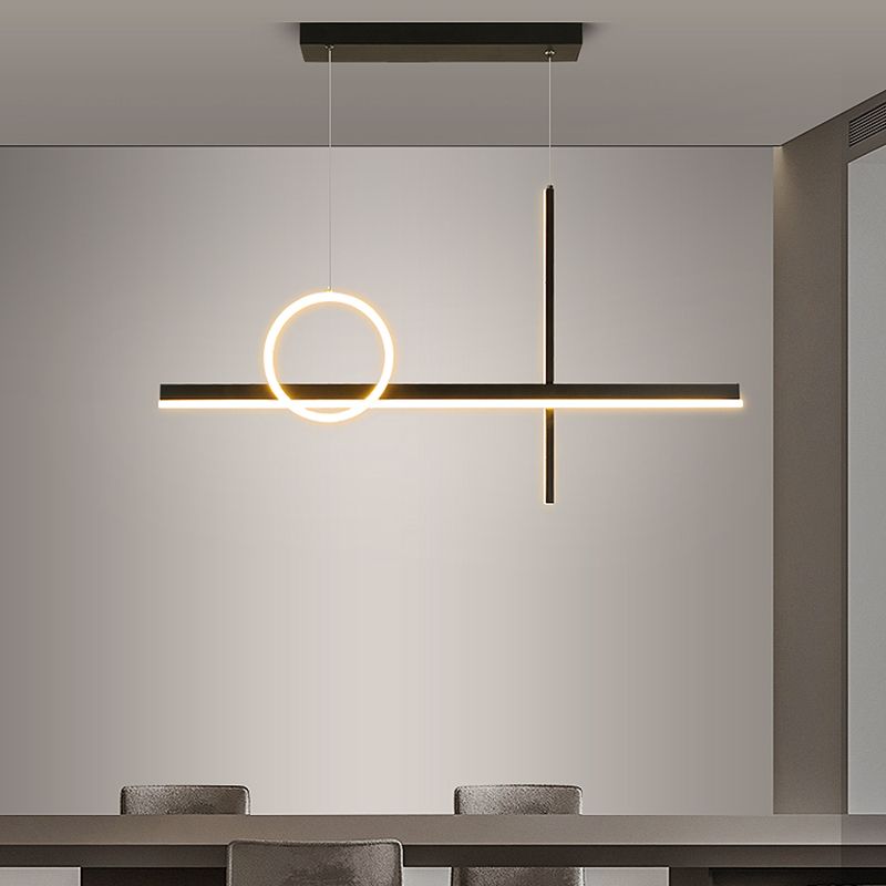 3 Light Linear Island Lights Contemporary Metal Island Lighting Fixture