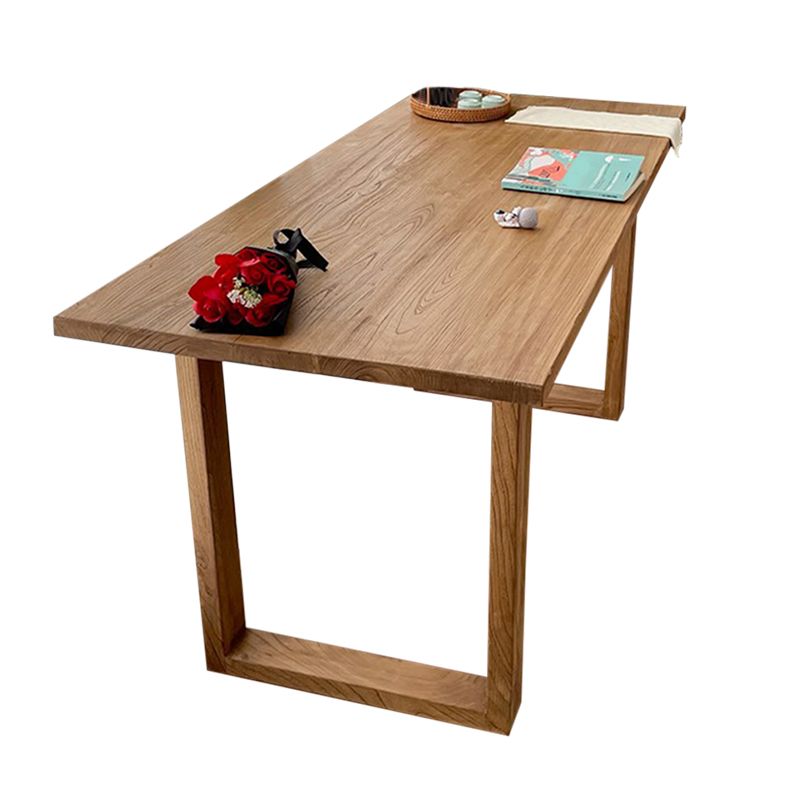 Solid Wood Base Table Rectangle Dining Table for Kitchen Dining Room