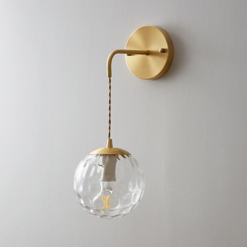 Industrieller Stil 1 Licht Wandleuchte geometrische Schatten Glaswandleuchte in Messing