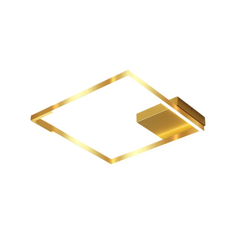 Squared Cage Flush Light Fixture Contemporary Metallic 16"/19.5" Wide LED Gold Ceiling Mounted Lighting (The customization will be 7 days)